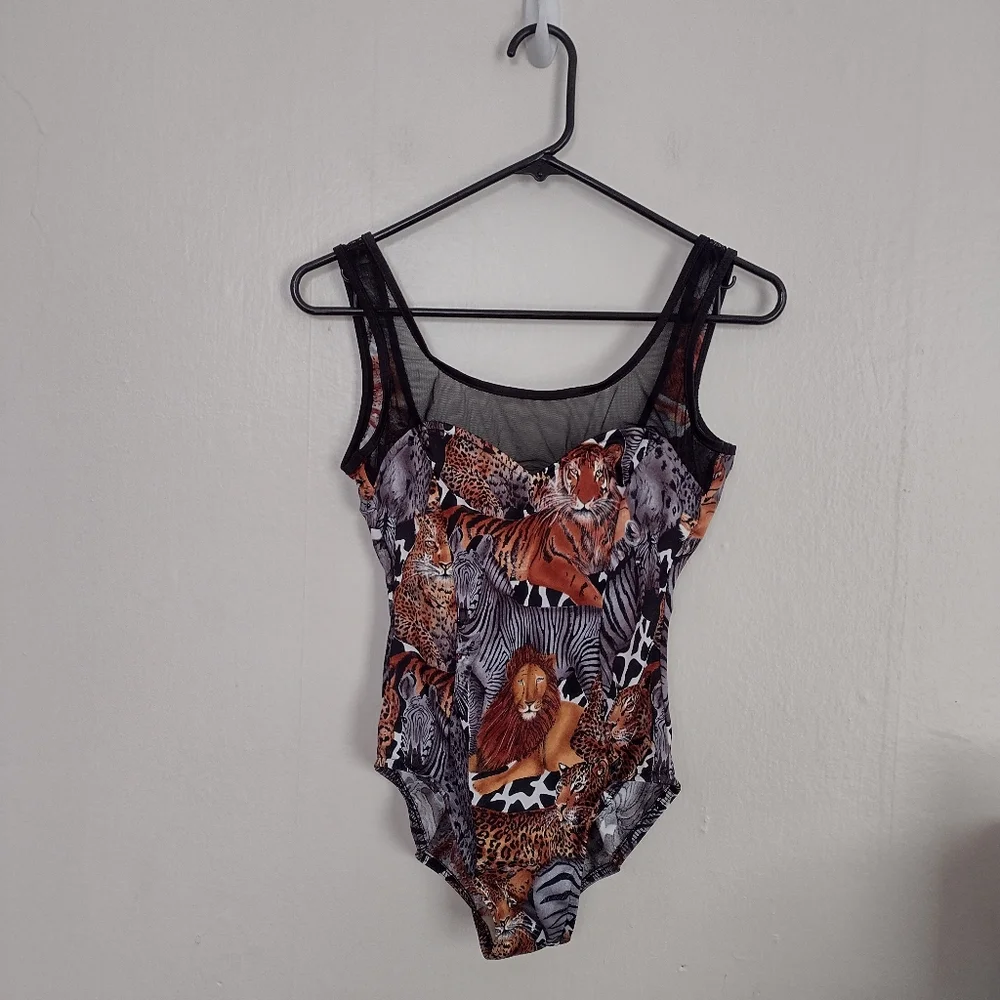 Pacific Connections Swimwear Vintage Big Cat One Piece Swimsuit NEW Fits S-M - Picture 2 of 14